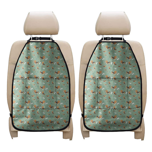 Cute Beagle Puppy Pattern Print Car Seat Organizers