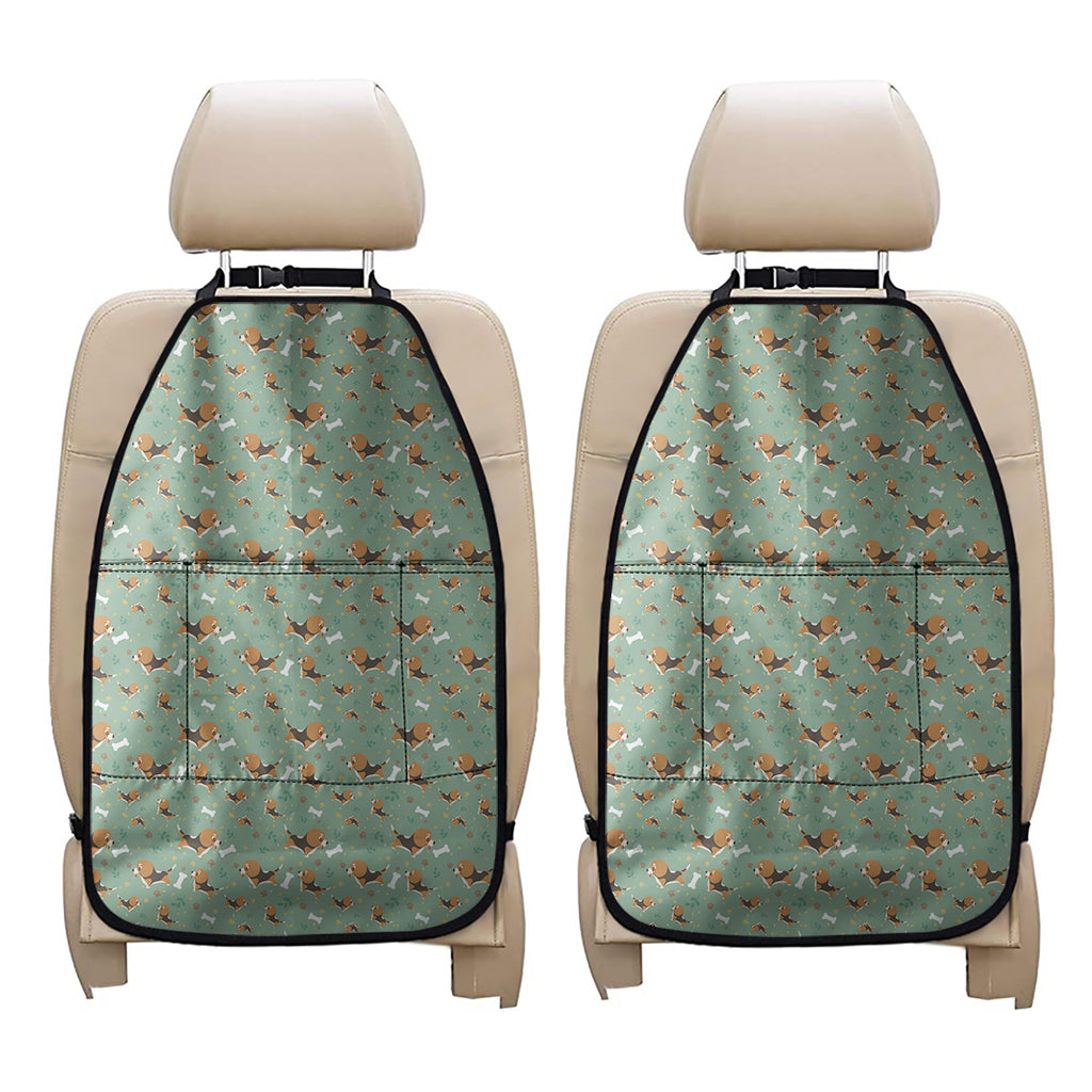 Cute Beagle Puppy Pattern Print Car Seat Organizers