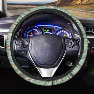 Cute Beagle Puppy Pattern Print Car Steering Wheel Cover