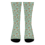 Cute Beagle Puppy Pattern Print Crew Socks