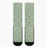 Cute Beagle Puppy Pattern Print Crew Socks