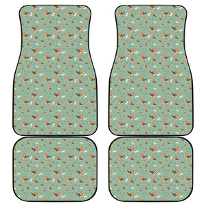 Cute Beagle Puppy Pattern Print Front and Back Car Floor Mats