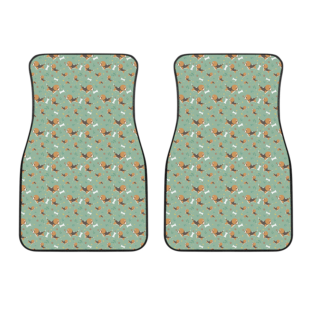 Cute Beagle Puppy Pattern Print Front Car Floor Mats