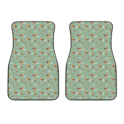 Cute Beagle Puppy Pattern Print Front Car Floor Mats