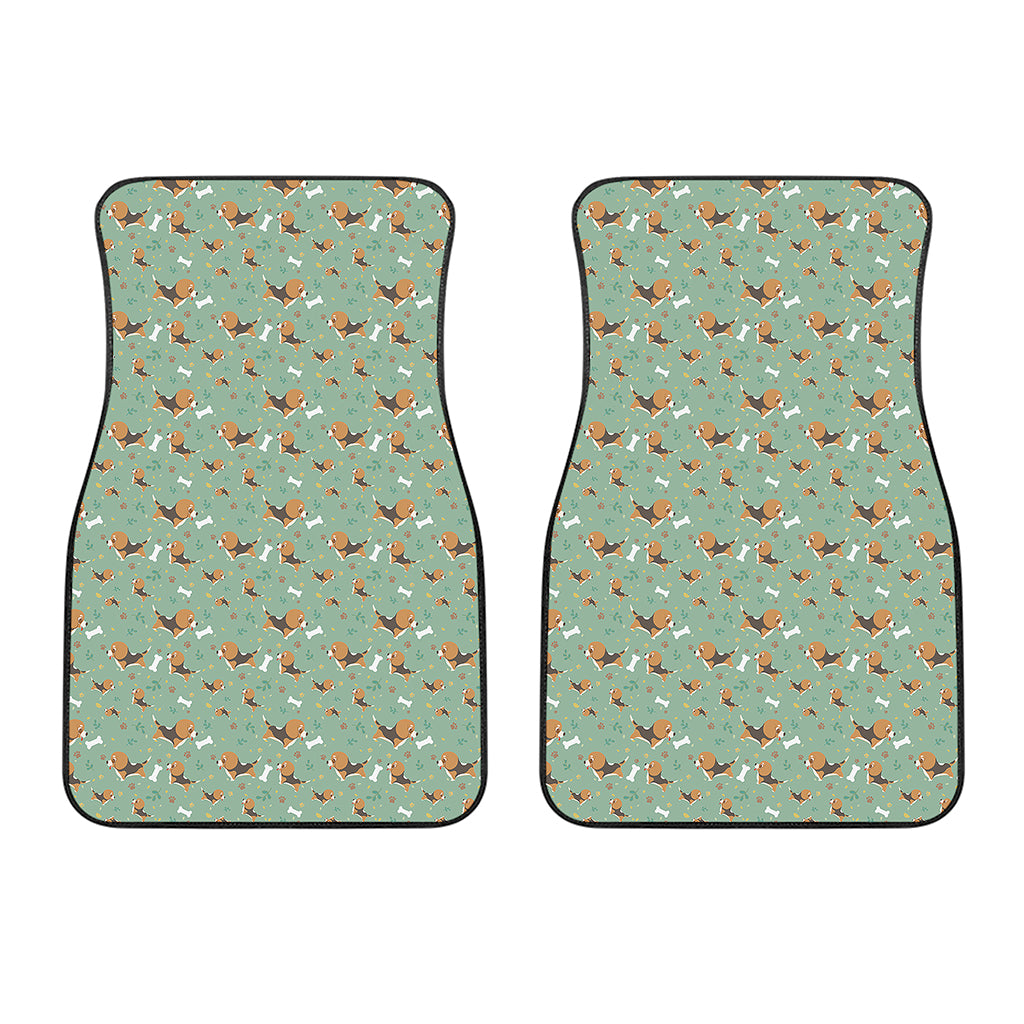 Cute Beagle Puppy Pattern Print Front Car Floor Mats