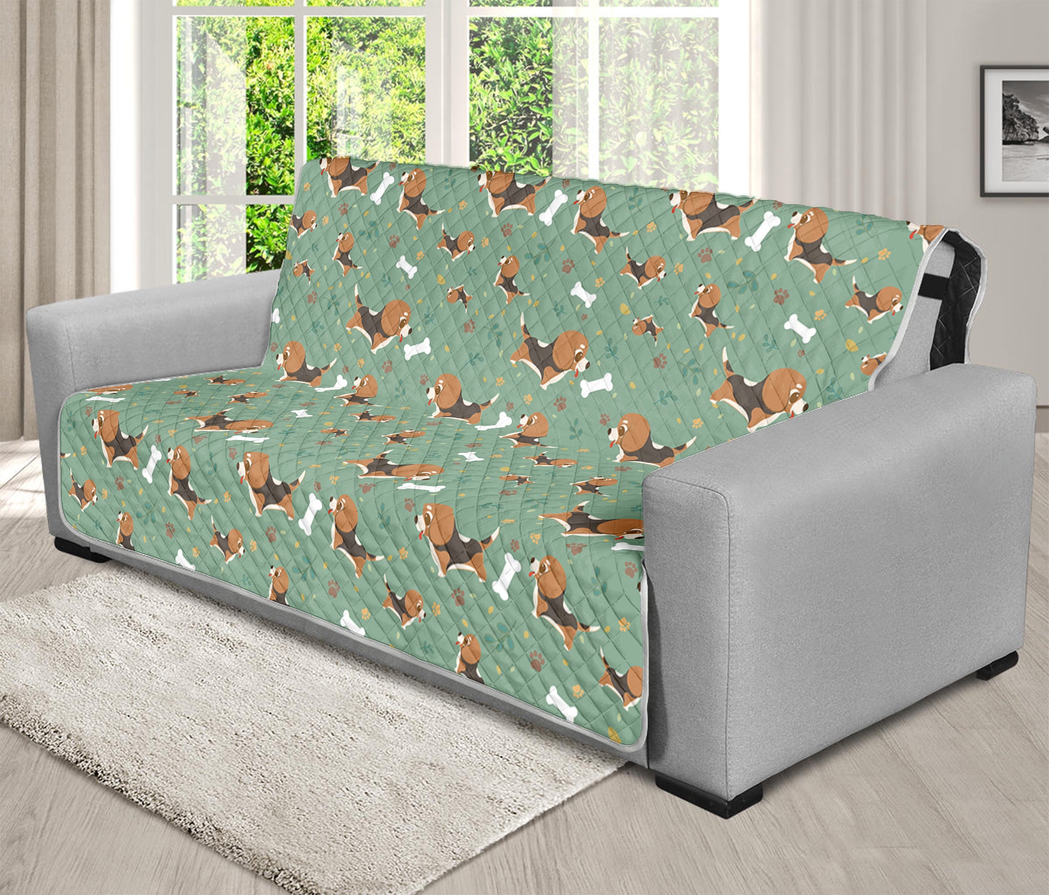 Cute Beagle Puppy Pattern Print Futon Protector