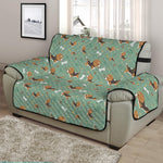 Cute Beagle Puppy Pattern Print Half Sofa Protector