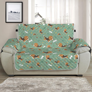 Cute Beagle Puppy Pattern Print Half Sofa Protector