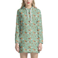 Cute Beagle Puppy Pattern Print Pullover Hoodie Dress