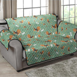 Cute Beagle Puppy Pattern Print Loveseat Protector