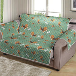 Cute Beagle Puppy Pattern Print Loveseat Protector