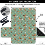 Cute Beagle Puppy Pattern Print Loveseat Protector