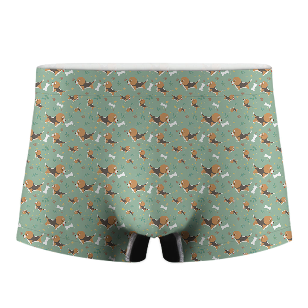 Cute Beagle Puppy Pattern Print Men's Boxer Briefs