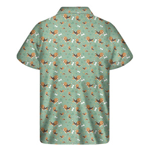 Cute Beagle Puppy Pattern Print Men's Short Sleeve Shirt