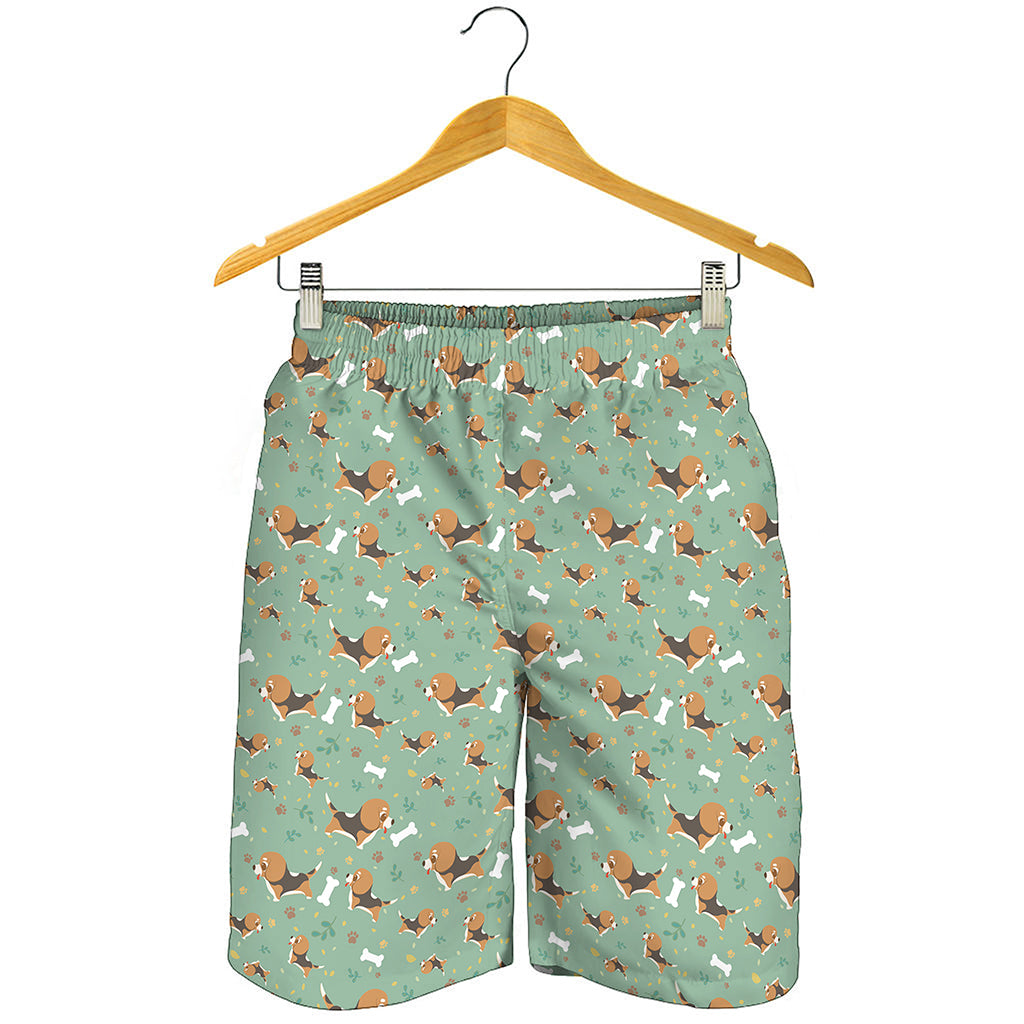 Cute Beagle Puppy Pattern Print Men's Shorts