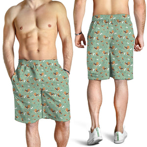 Cute Beagle Puppy Pattern Print Men's Shorts