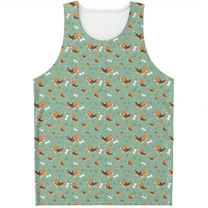 Cute Beagle Puppy Pattern Print Men's Tank Top