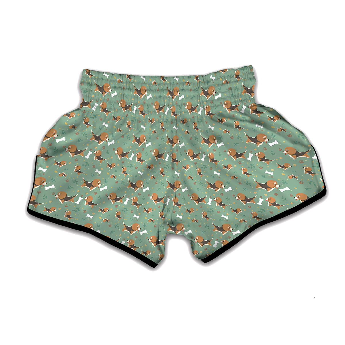 Cute Beagle Puppy Pattern Print Muay Thai Boxing Shorts