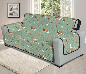 Cute Beagle Puppy Pattern Print Oversized Sofa Protector