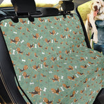 Cute Beagle Puppy Pattern Print Pet Car Back Seat Cover