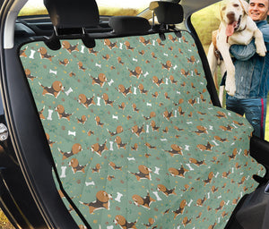 Cute Beagle Puppy Pattern Print Pet Car Back Seat Cover