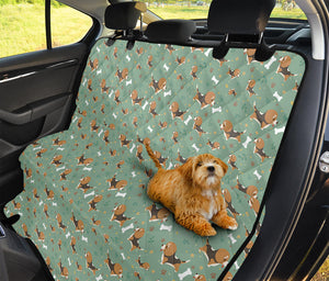 Cute Beagle Puppy Pattern Print Pet Car Back Seat Cover