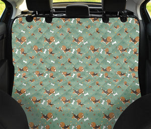 Cute Beagle Puppy Pattern Print Pet Car Back Seat Cover