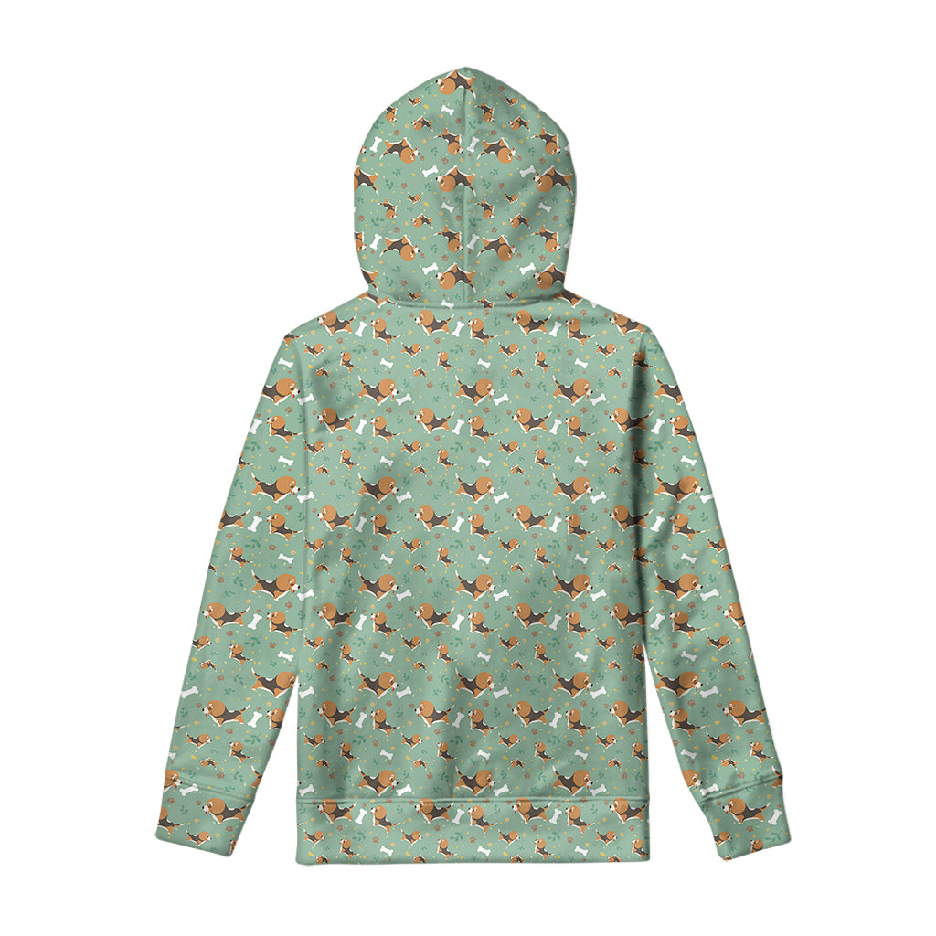 Cute Beagle Puppy Pattern Print Pullover Hoodie