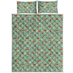 Cute Beagle Puppy Pattern Print Quilt Bed Set