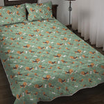 Cute Beagle Puppy Pattern Print Quilt Bed Set