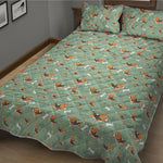 Cute Beagle Puppy Pattern Print Quilt Bed Set