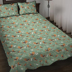 Cute Beagle Puppy Pattern Print Quilt Bed Set