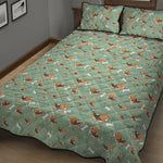 Cute Beagle Puppy Pattern Print Quilt Bed Set