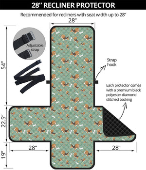 Cute Beagle Puppy Pattern Print Recliner Protector