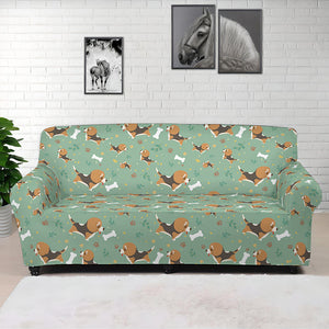 Cute Beagle Puppy Pattern Print Sofa Cover