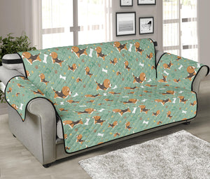 Cute Beagle Puppy Pattern Print Sofa Protector