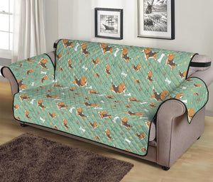 Cute Beagle Puppy Pattern Print Sofa Protector