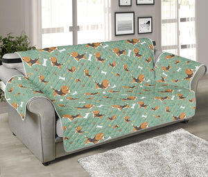 Cute Beagle Puppy Pattern Print Sofa Protector