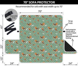 Cute Beagle Puppy Pattern Print Sofa Protector