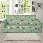 Cute Beagle Puppy Pattern Print Sofa Slipcover