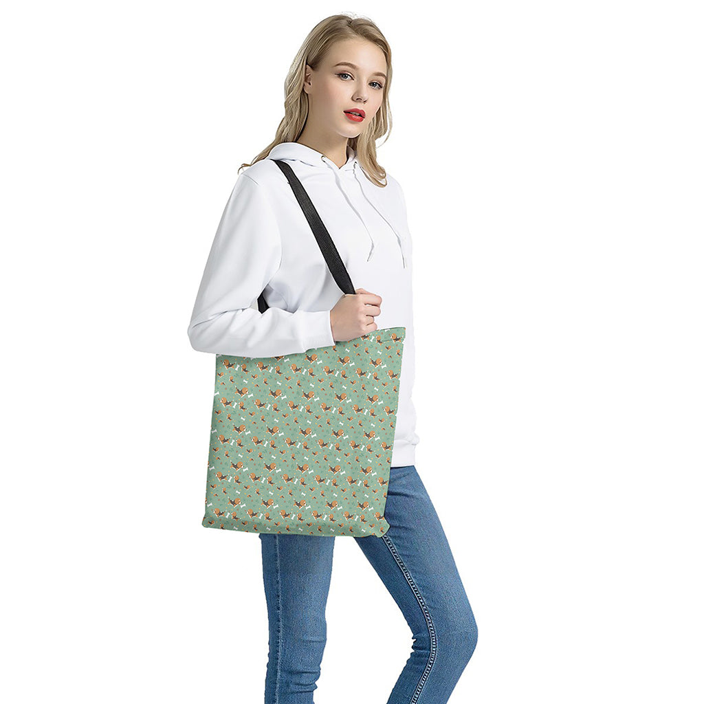 Cute Beagle Puppy Pattern Print Tote Bag