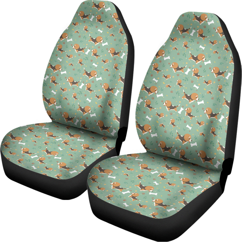 Cute Beagle Puppy Pattern Print Universal Fit Car Seat Covers