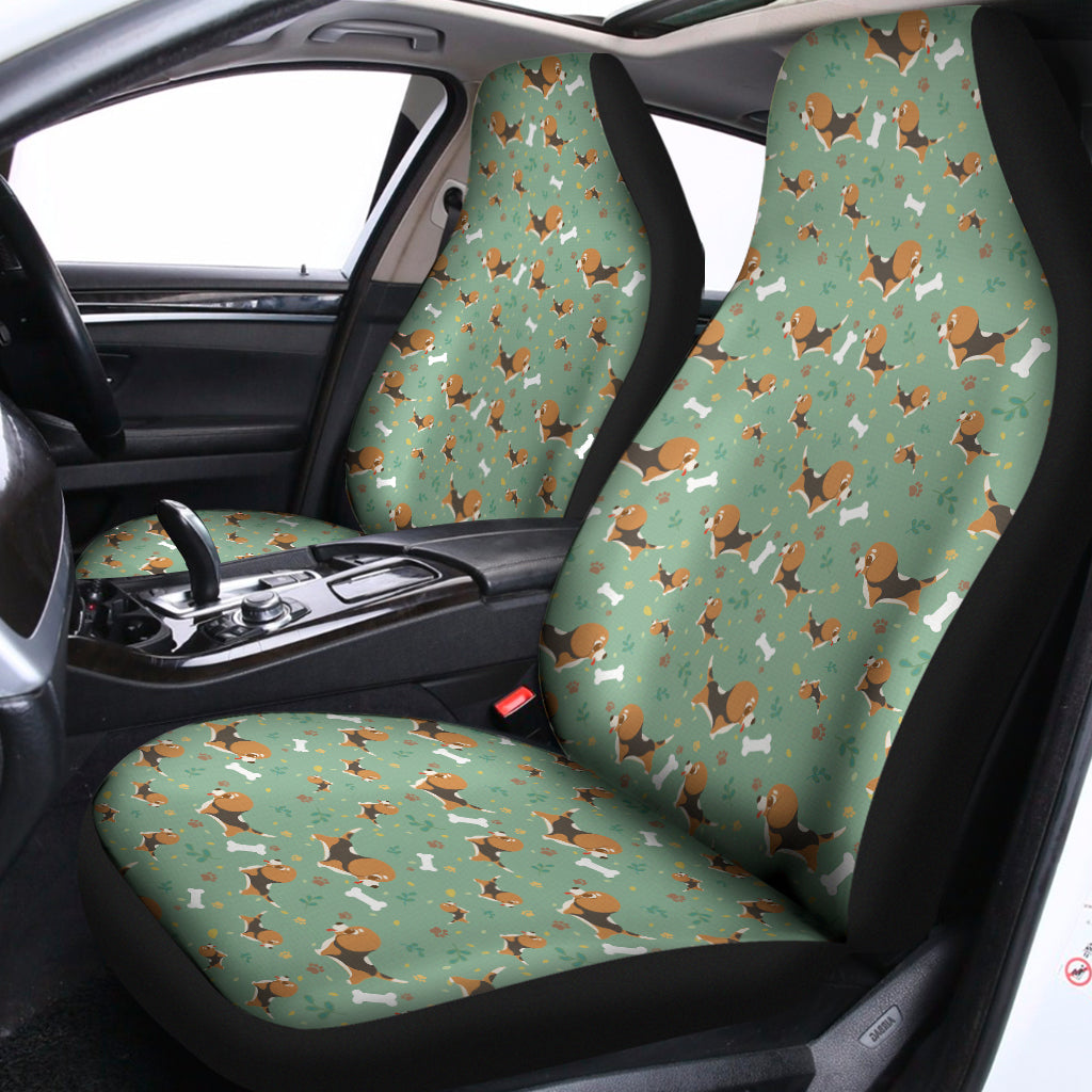 Cute Beagle Puppy Pattern Print Universal Fit Car Seat Covers