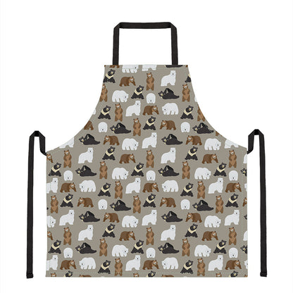 Cute Bear Pattern Print Apron