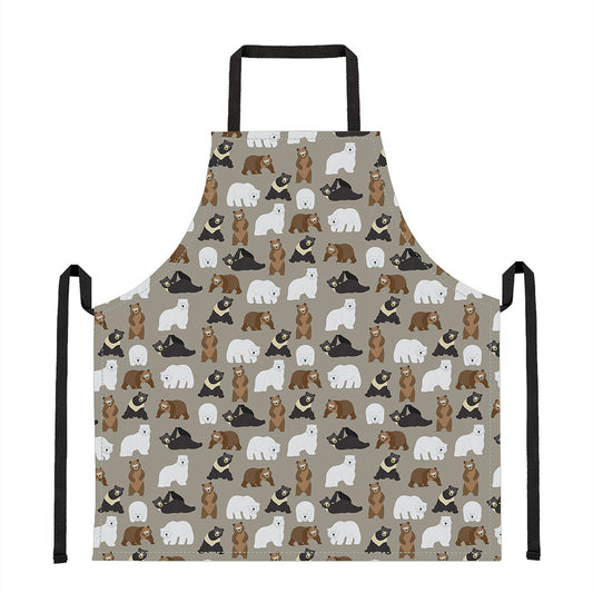 Cute Bear Pattern Print Apron