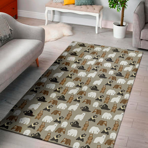 Cute Bear Pattern Print Area Rug