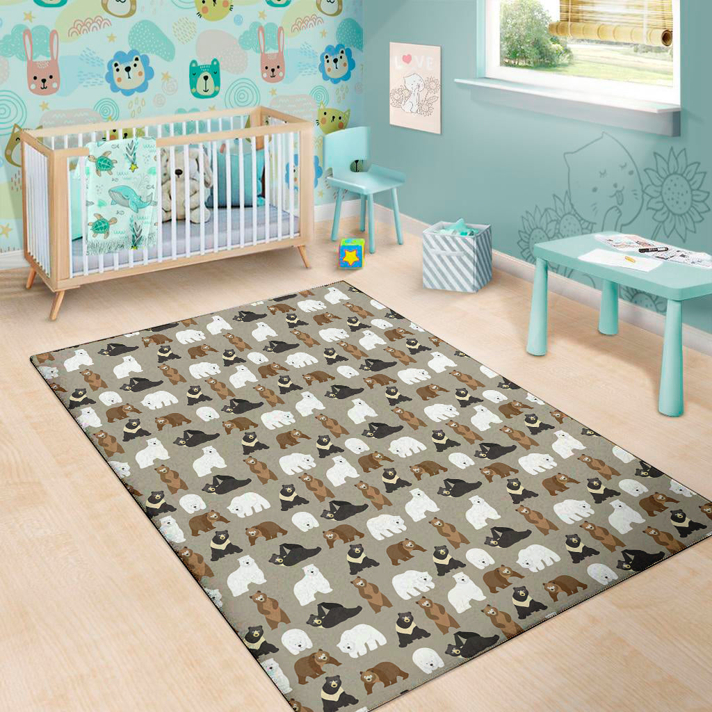 Cute Bear Pattern Print Area Rug