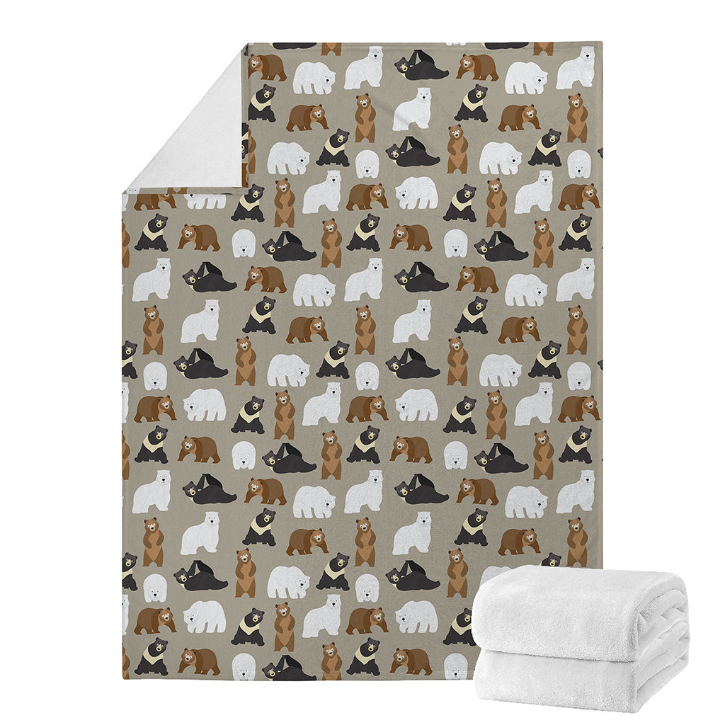 Cute Bear Pattern Print Blanket