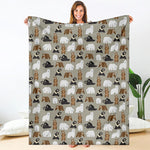 Cute Bear Pattern Print Blanket