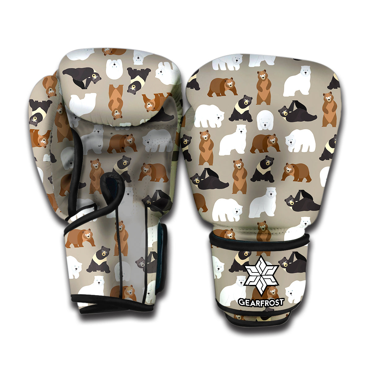 Cute Bear Pattern Print Boxing Gloves